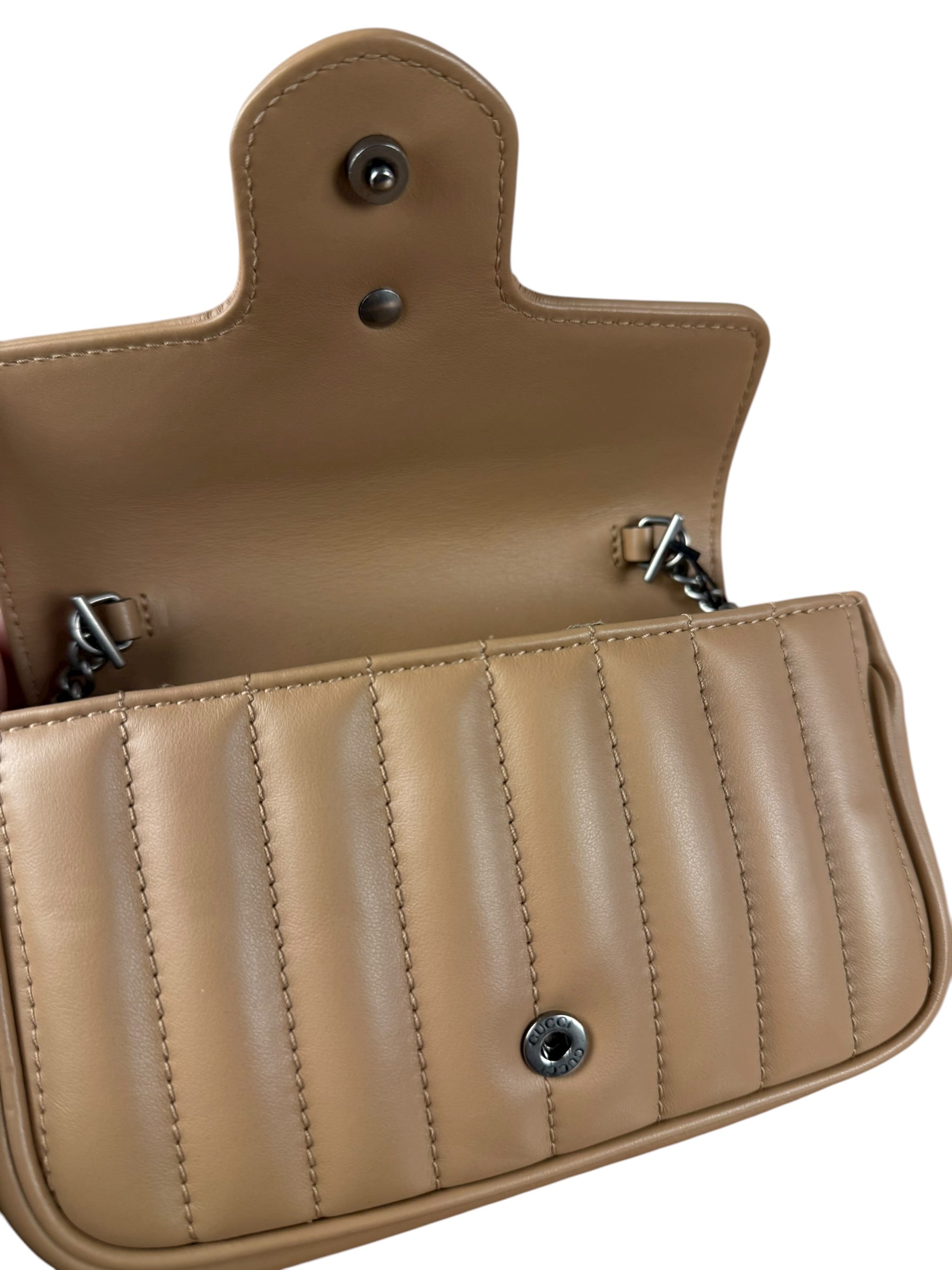 Gucci GG Marmont Matelasse Leather Mini Crossbody Bag Beige