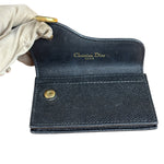 Christian Dior Black Bloom Flap Card Holder
