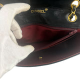 Chanel Black Quilted Lambskin Half Moon Flap 1989