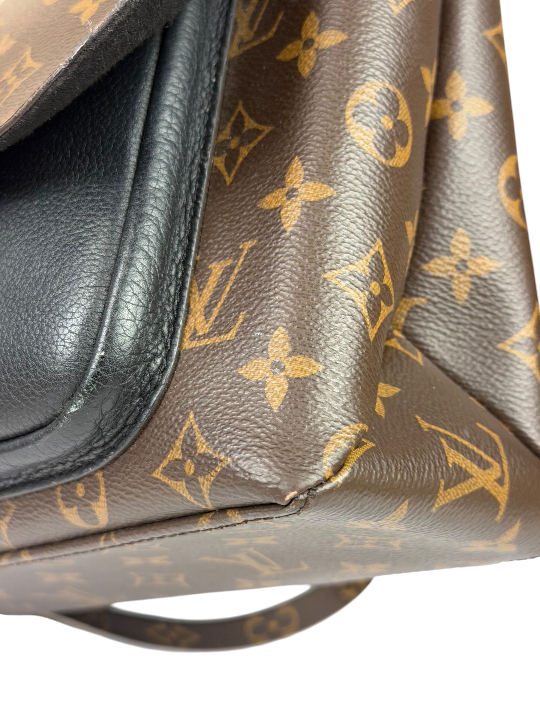 Louis Vuitton Black Leather/ Monogram Marignan 2Way Bag