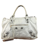 Balenciaga White Leather Giant 21 City Shoulder Bag
