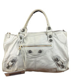 Balenciaga White Leather Giant 21 City Shoulder Bag