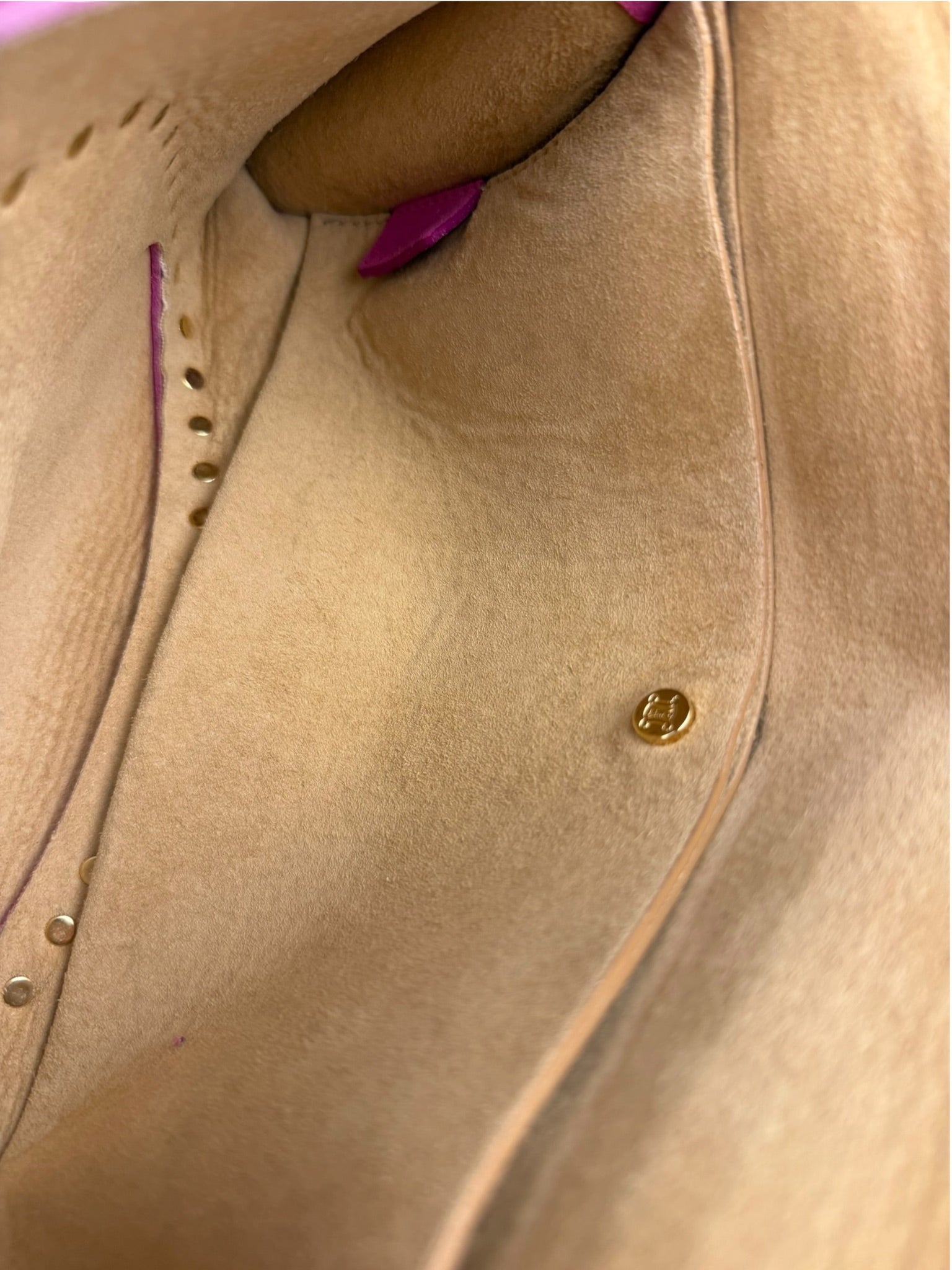 Celine Vintage Pink Suede Poulbot Shoulder Bag