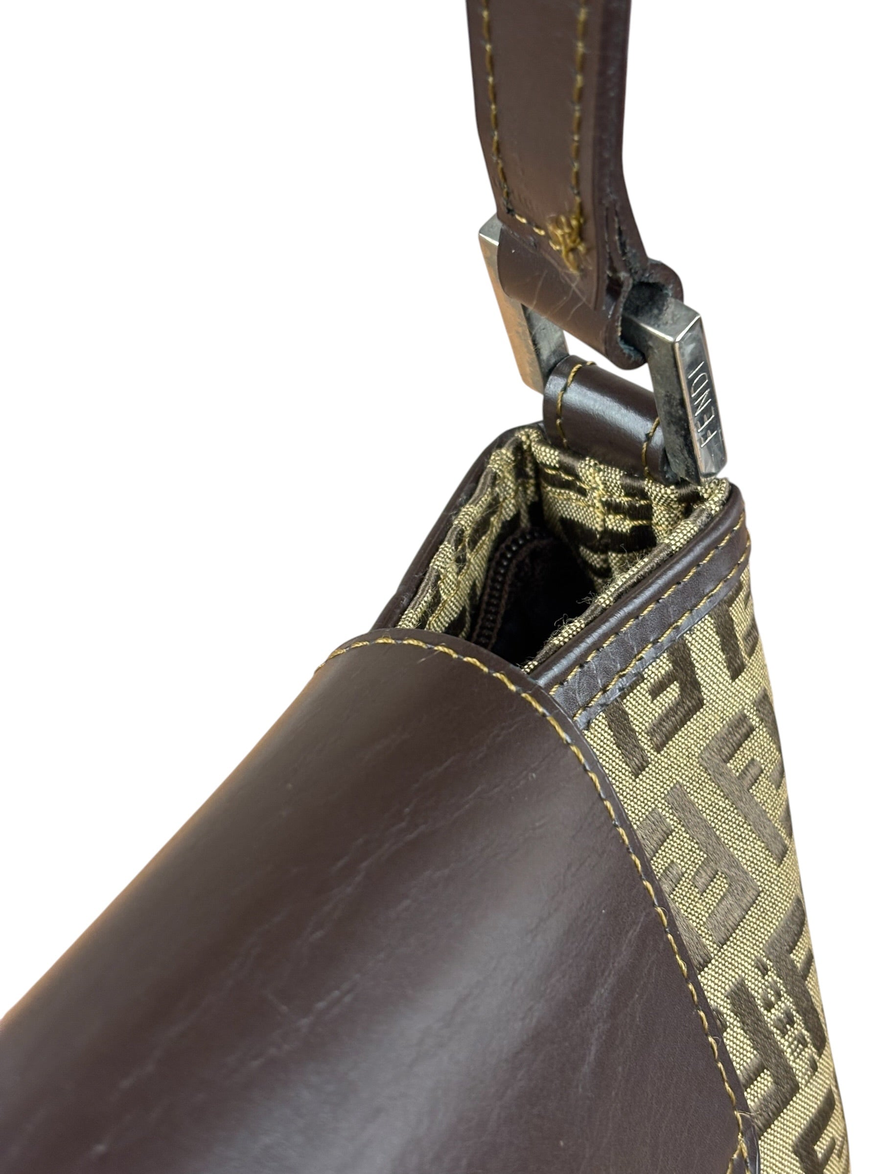 Fendi Zucchino Drawstring Flap Shoulder Bag