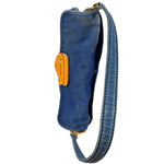 Prada Vintage Cobalt Blue Canvas Flap Shoulder Bag