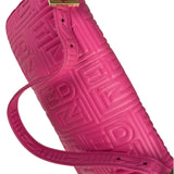 Fendi Pink Leather Logo Embossed Baguette
