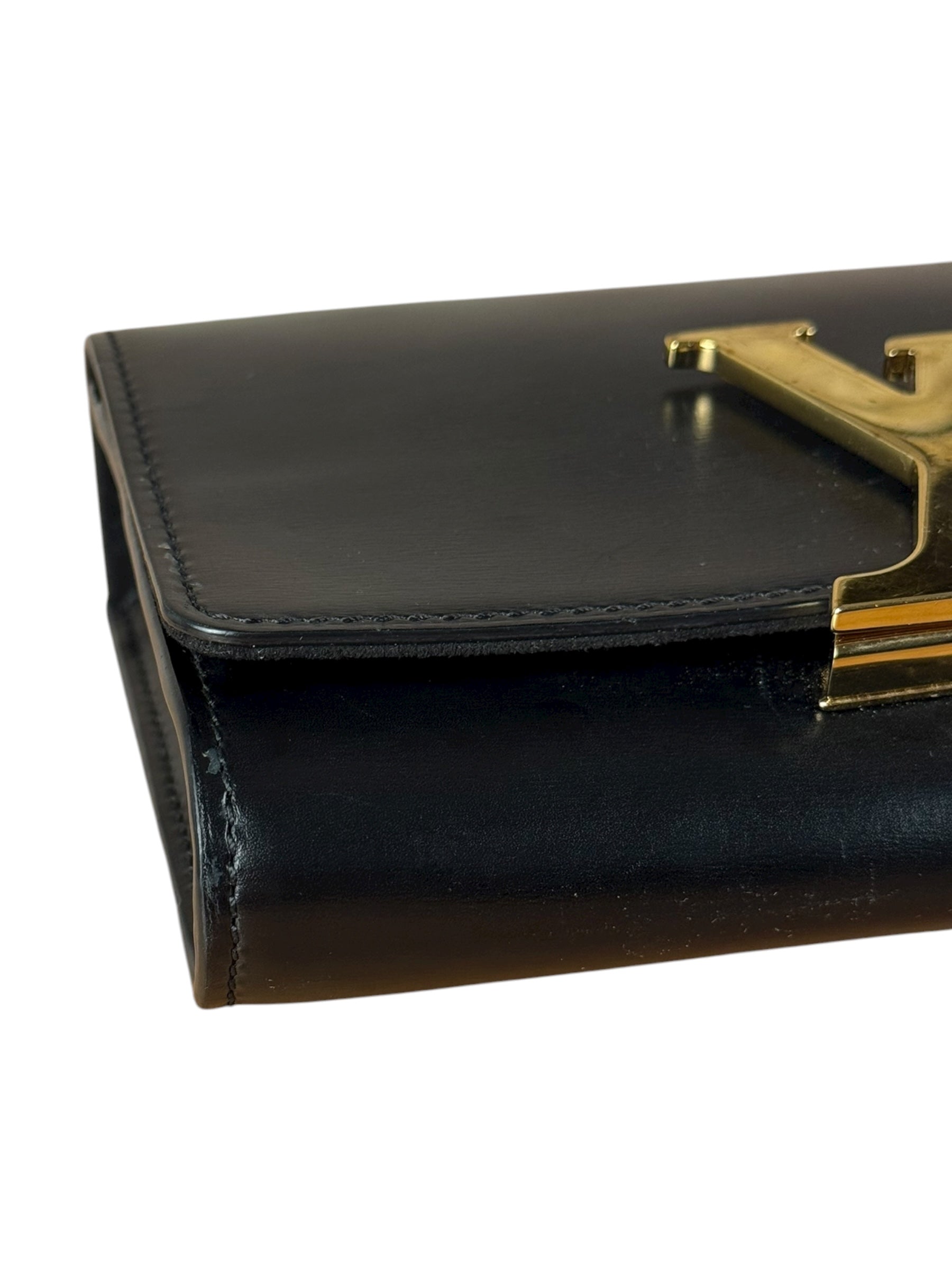 Louis Vuitton Black Leather Louis Chain Pochette