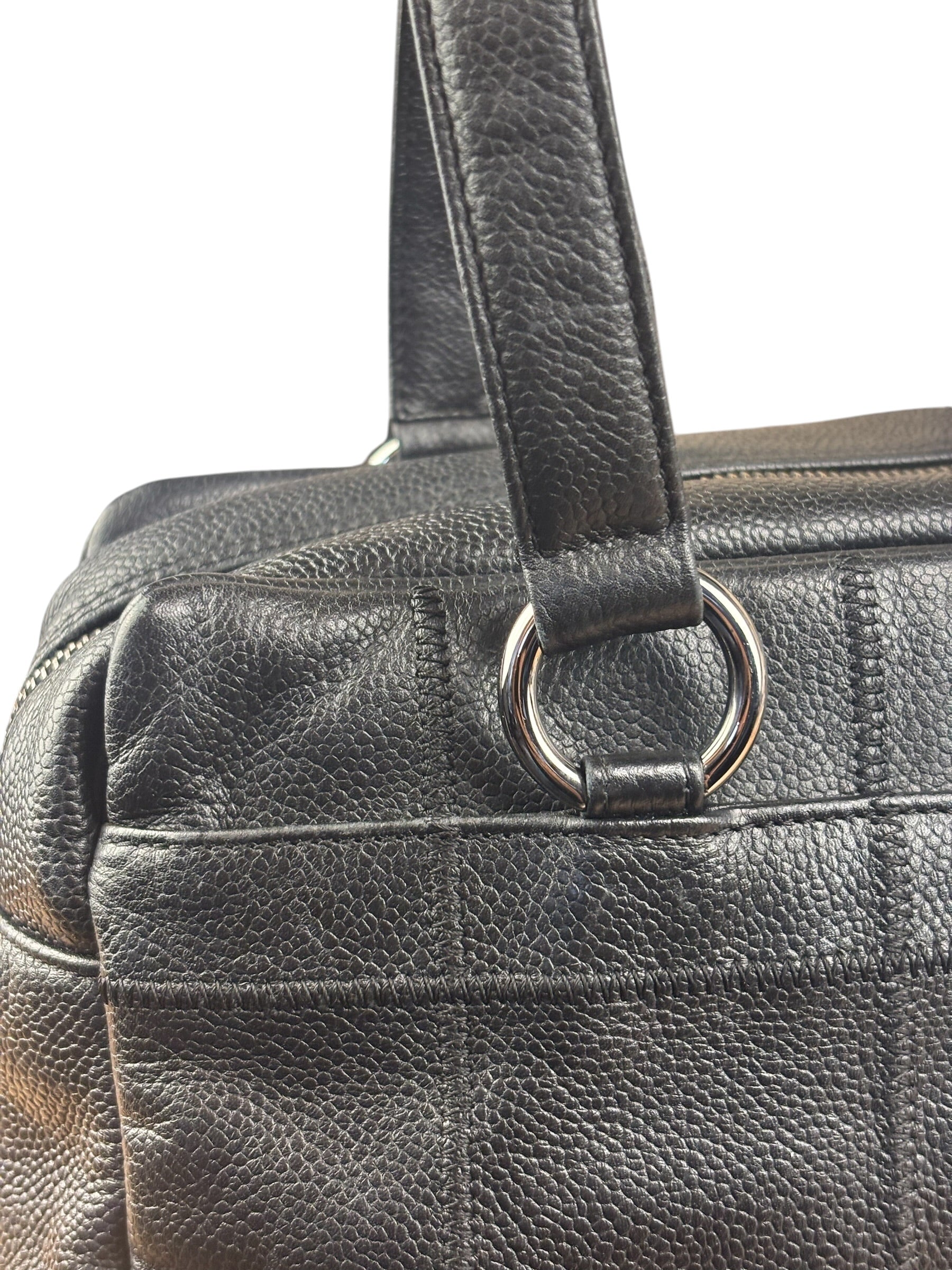 Chanel Black Leather Chocolate Bar Shoulder Bag 2004