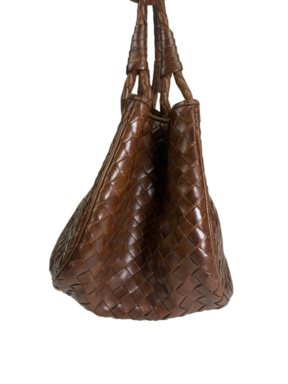 Bottega Veneta Brown Leather Intrecciato Top Handle Small Tote
