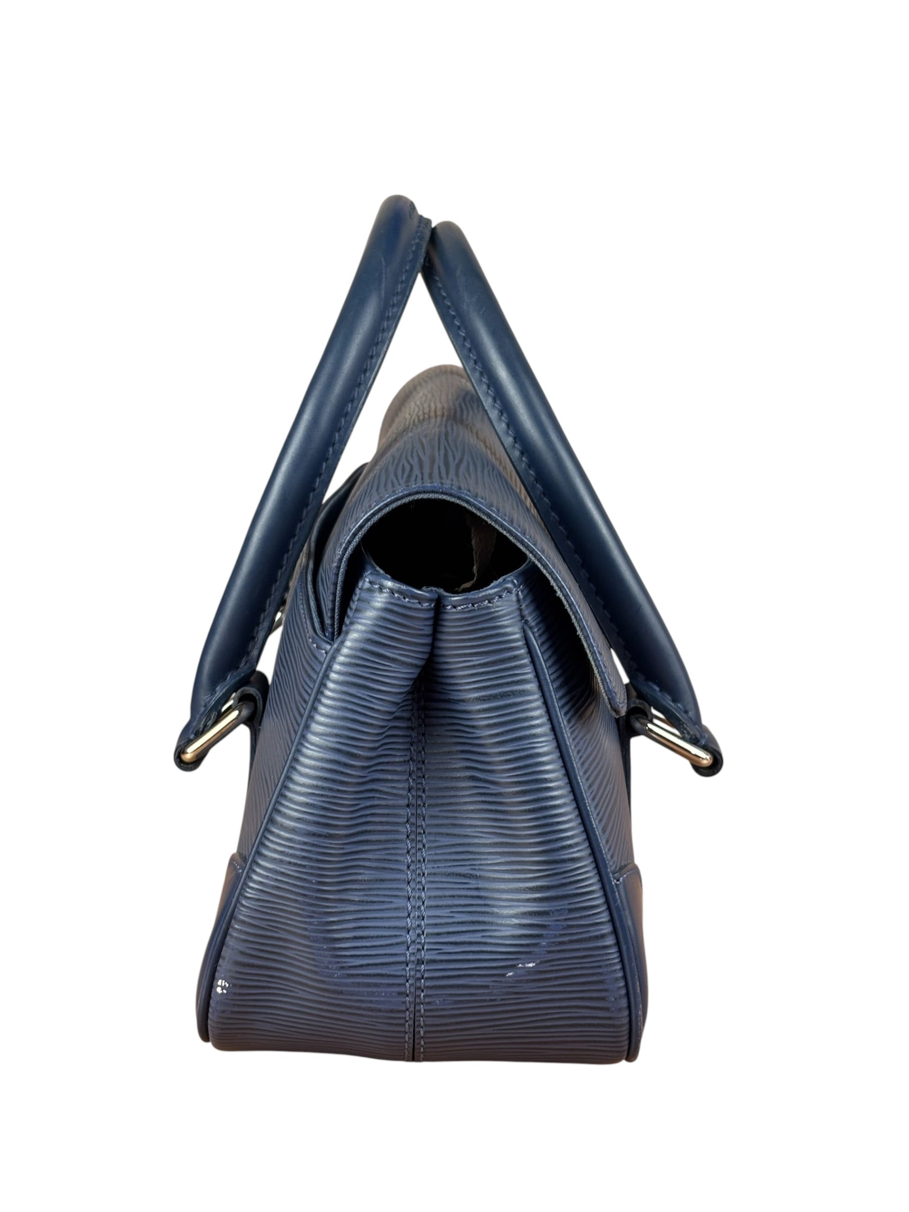 Louis Vuitton Navy Blue Leather Epi Segur Handbag PM