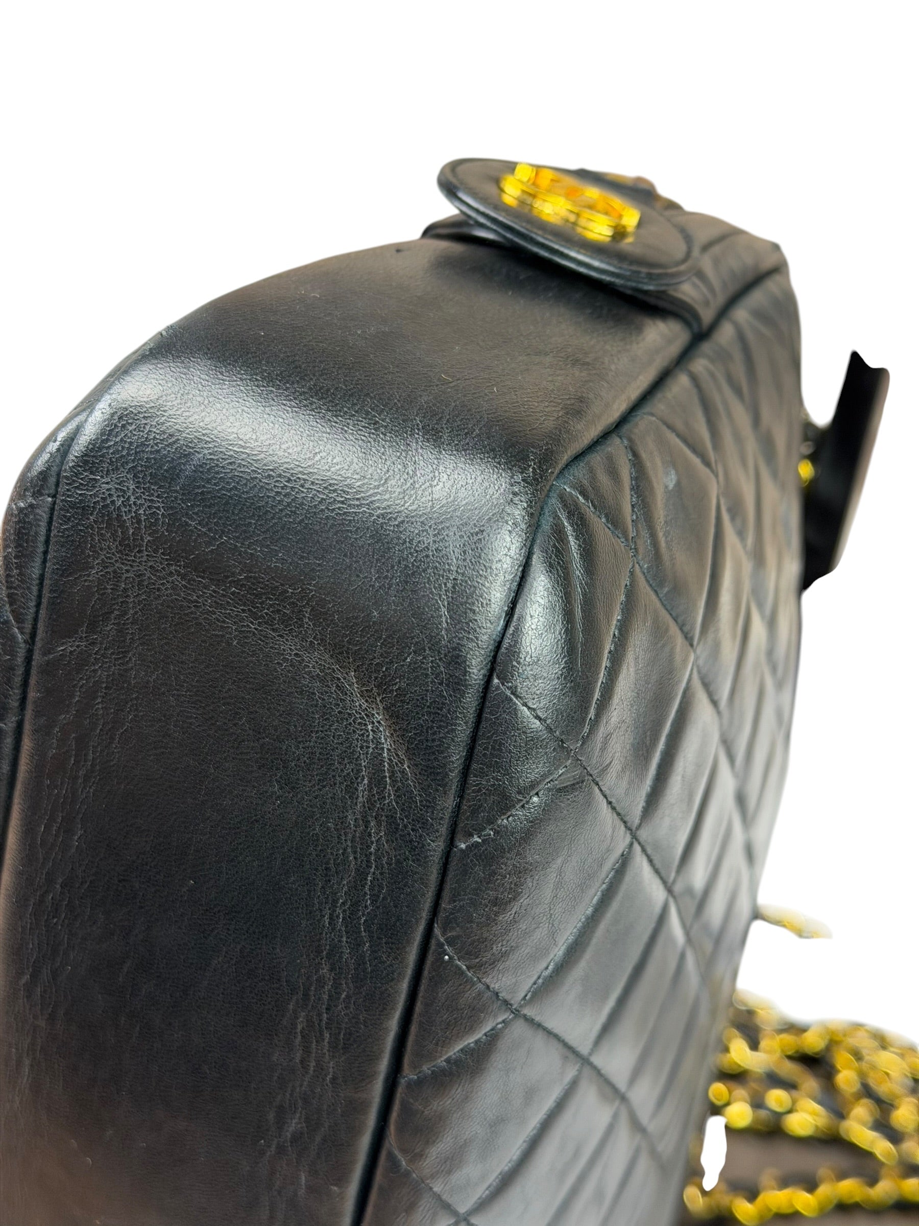Chanel Black Quilted Lambskin Camera Bag 1989