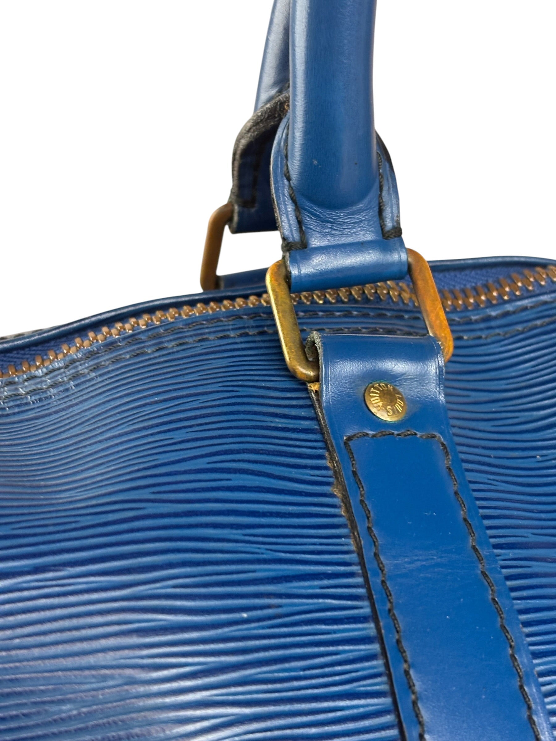 Louis Vuitton Blue Epi Leather Keepall 45