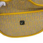 Fendi Yellow Leather Trim Zucca Crossbody Bag