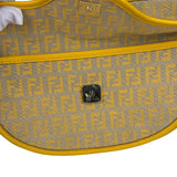 Fendi Yellow Leather Trim Zucca Crossbody Bag