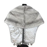 Saga Mink Vintage Grey Fur Tailed Shawl