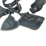Balenciaga Denim Le Cagole Rhinestones Crossbody Bag