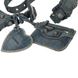 Balenciaga Denim Le Cagole Rhinestones Crossbody Bag