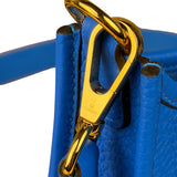 Hermes Bleu Hydra Leather Clemence Cordage Mini Evelyne TMP16