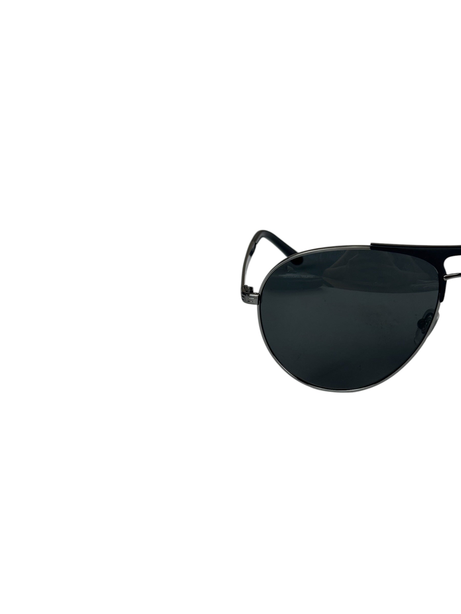Versace Pilot 2164 Black-Silver Tone Sunglasses