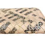 Bottega Veneta Pink Intreccio Snake Leather Long Wallet
