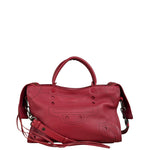 Balenciaga Red Leather Blackout City Two-Way Bag