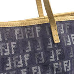 Fendi Purple Denim Roll Zucchino Tote
