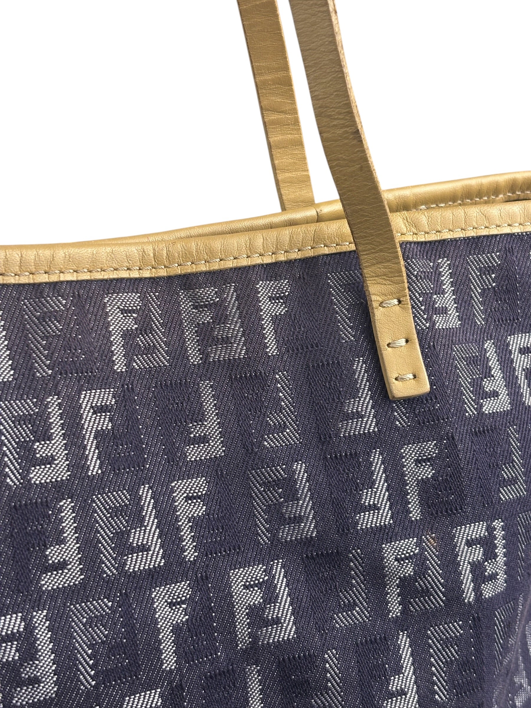 Fendi Purple Denim Roll Zucchino Tote