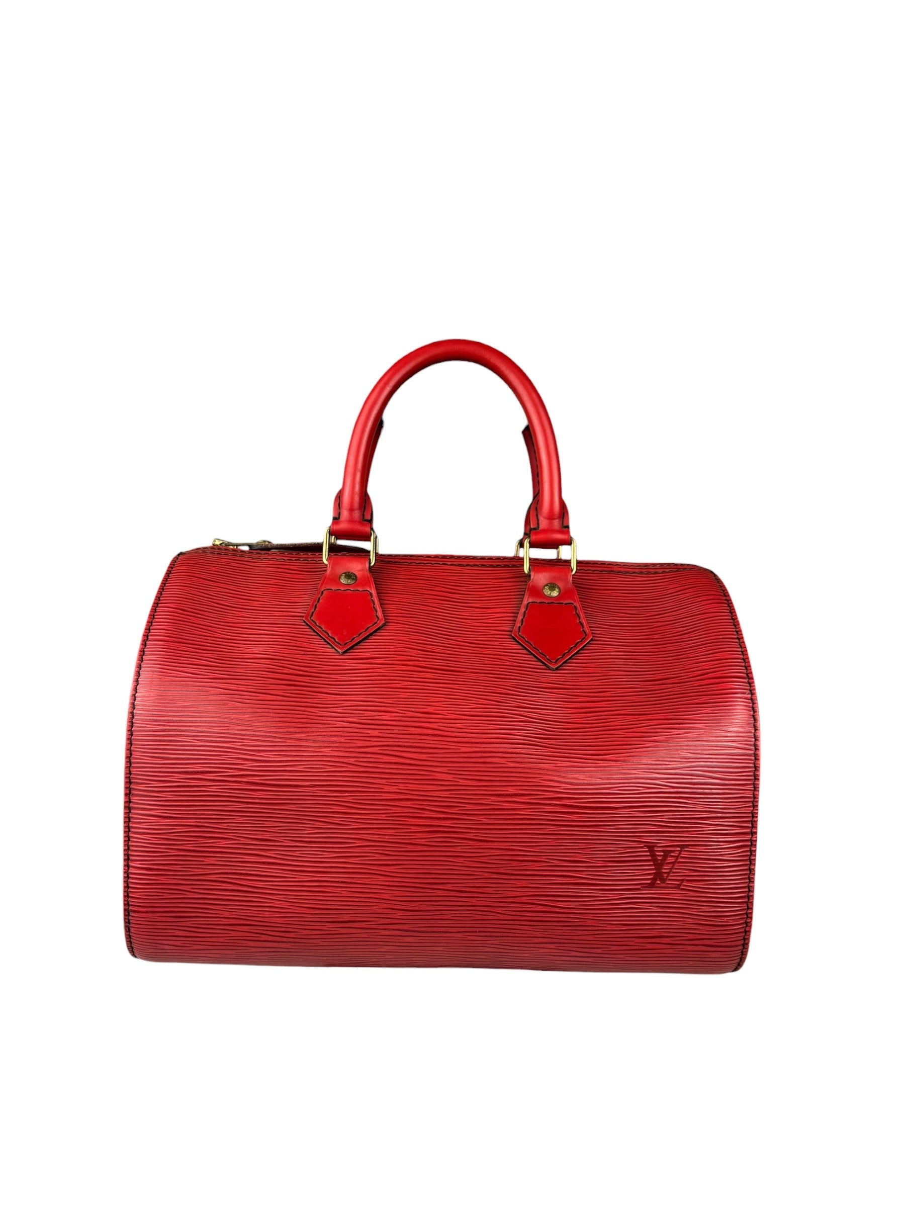 Louis Vuitton Castillian Red Epi Leather Speedy Mini Handbag