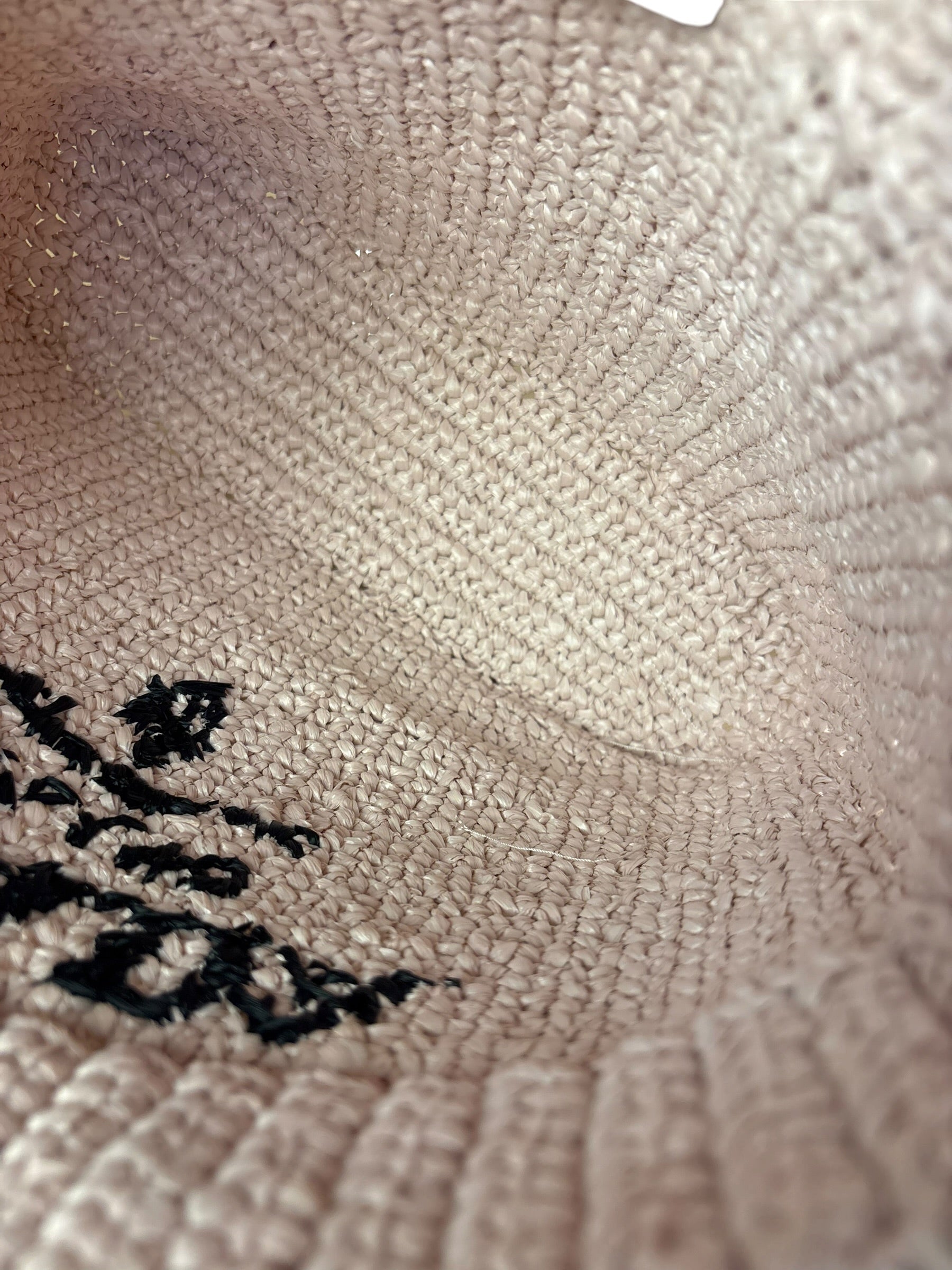 Prada Pink Raffia Woven Crochet Logo Tote Bag