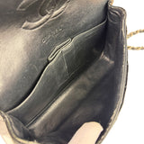Chanel Black Patent Quilted Leather Double Flap Bag