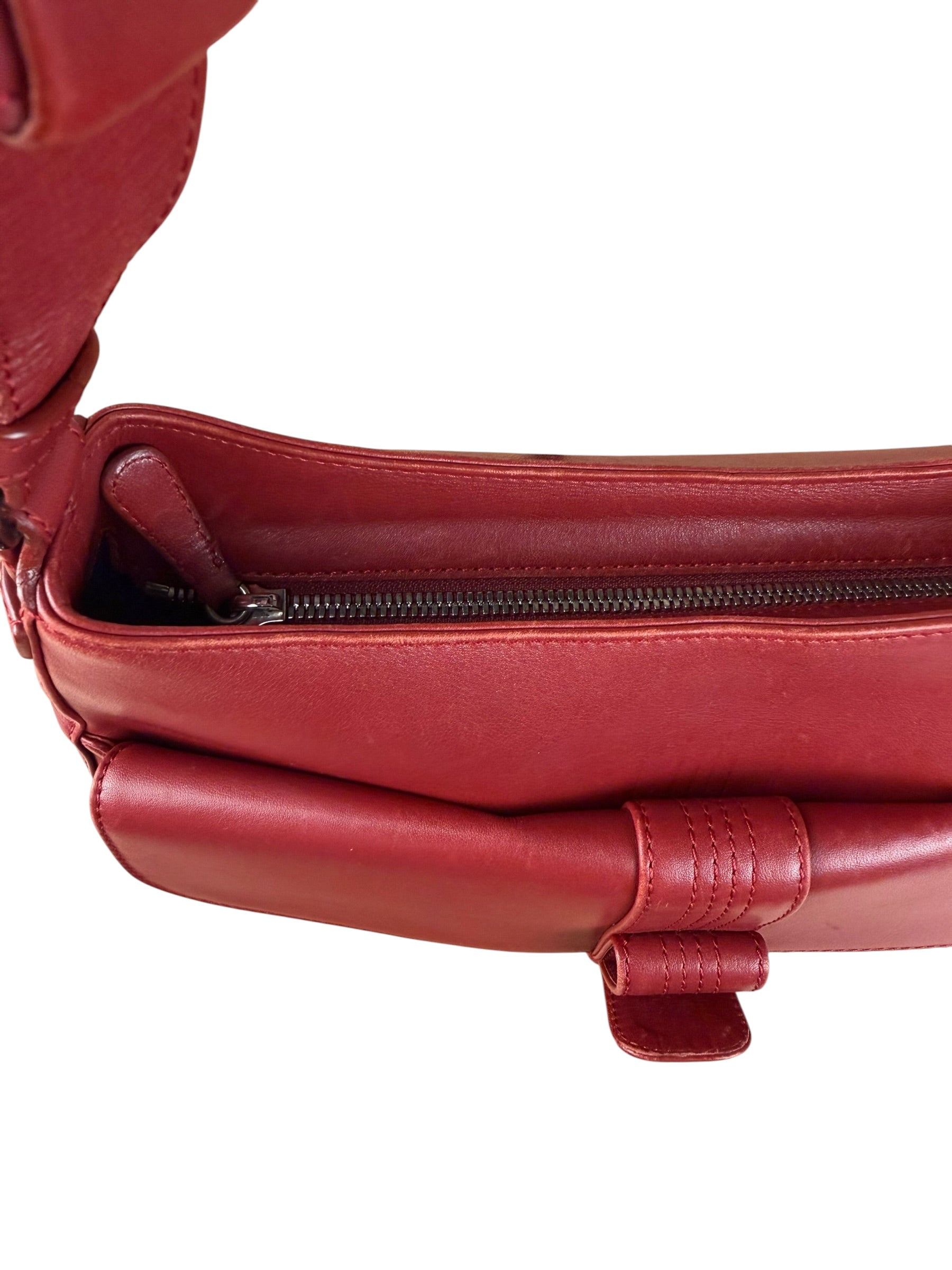 Loewe Vintage Red Leather Shoulder Bag