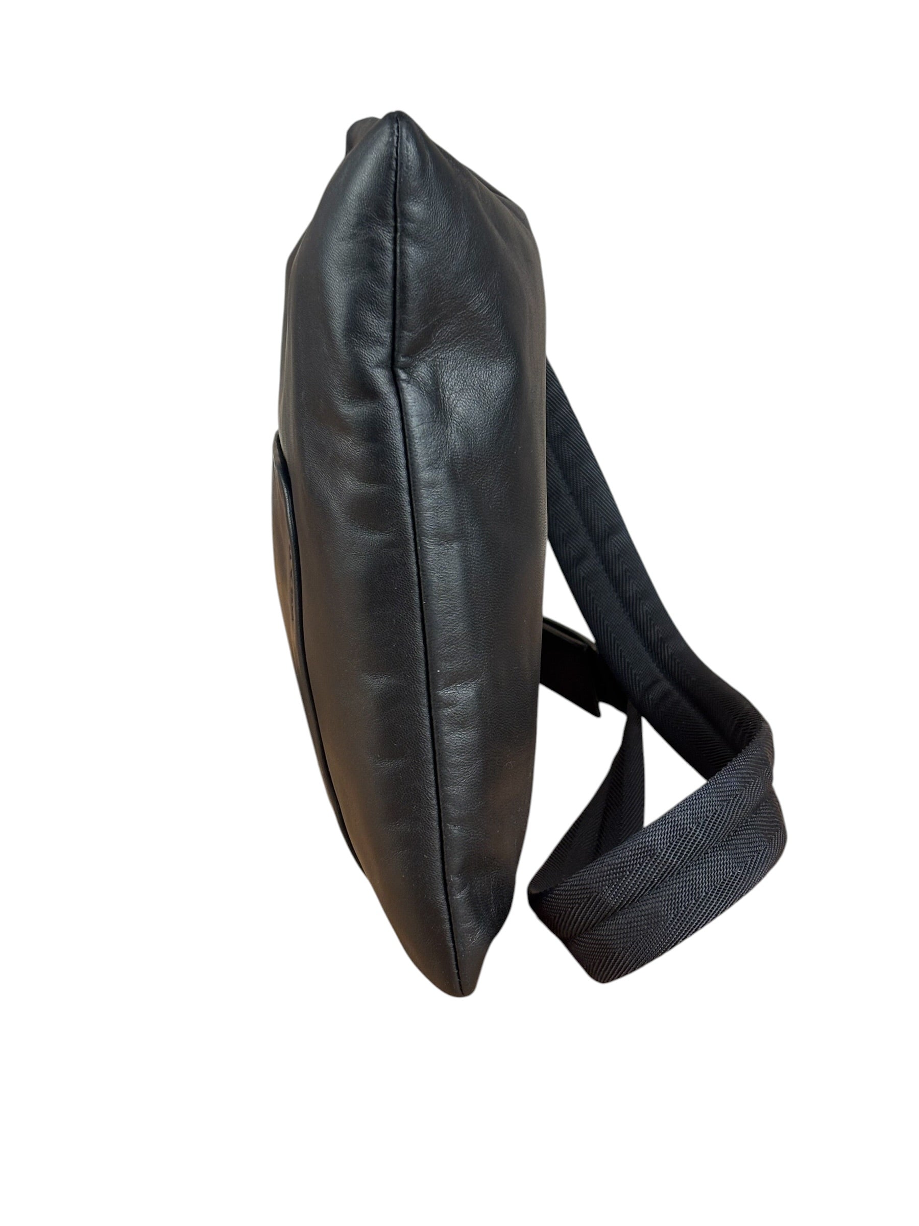 Prada Black Leather Sleek P&D Crossbody Bag
