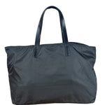 Prada Black Saffiano Leather Strap Tessuto Nylon Tote Bag