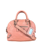 Balenciaga Pink Moto Leather Dome 2Way City Bag