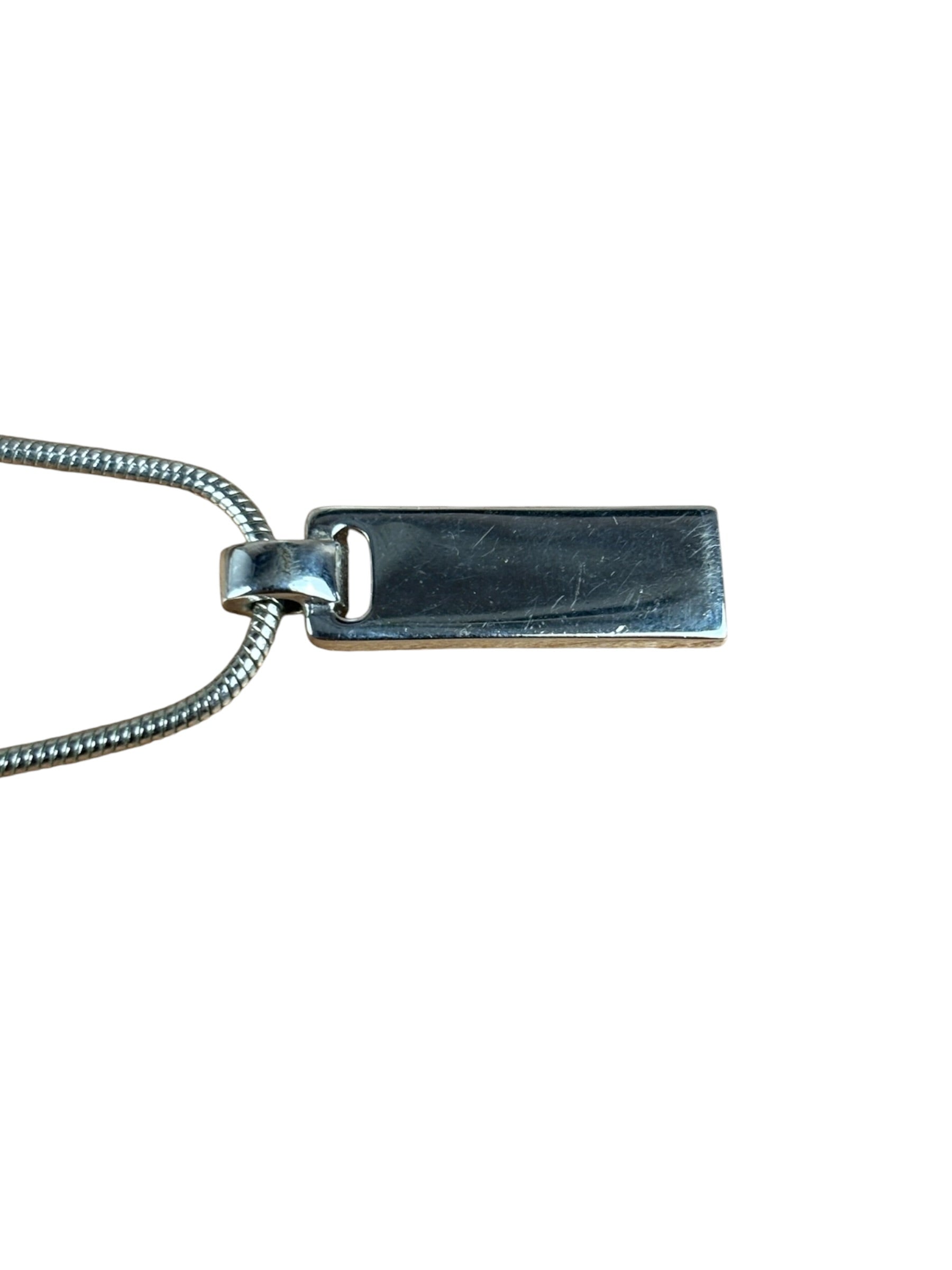 Christian Dior Vintage Logo Plate Pendant Necklace