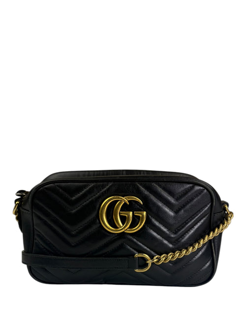 Gucci Black Leather Mormont Matelassè Camera Bag