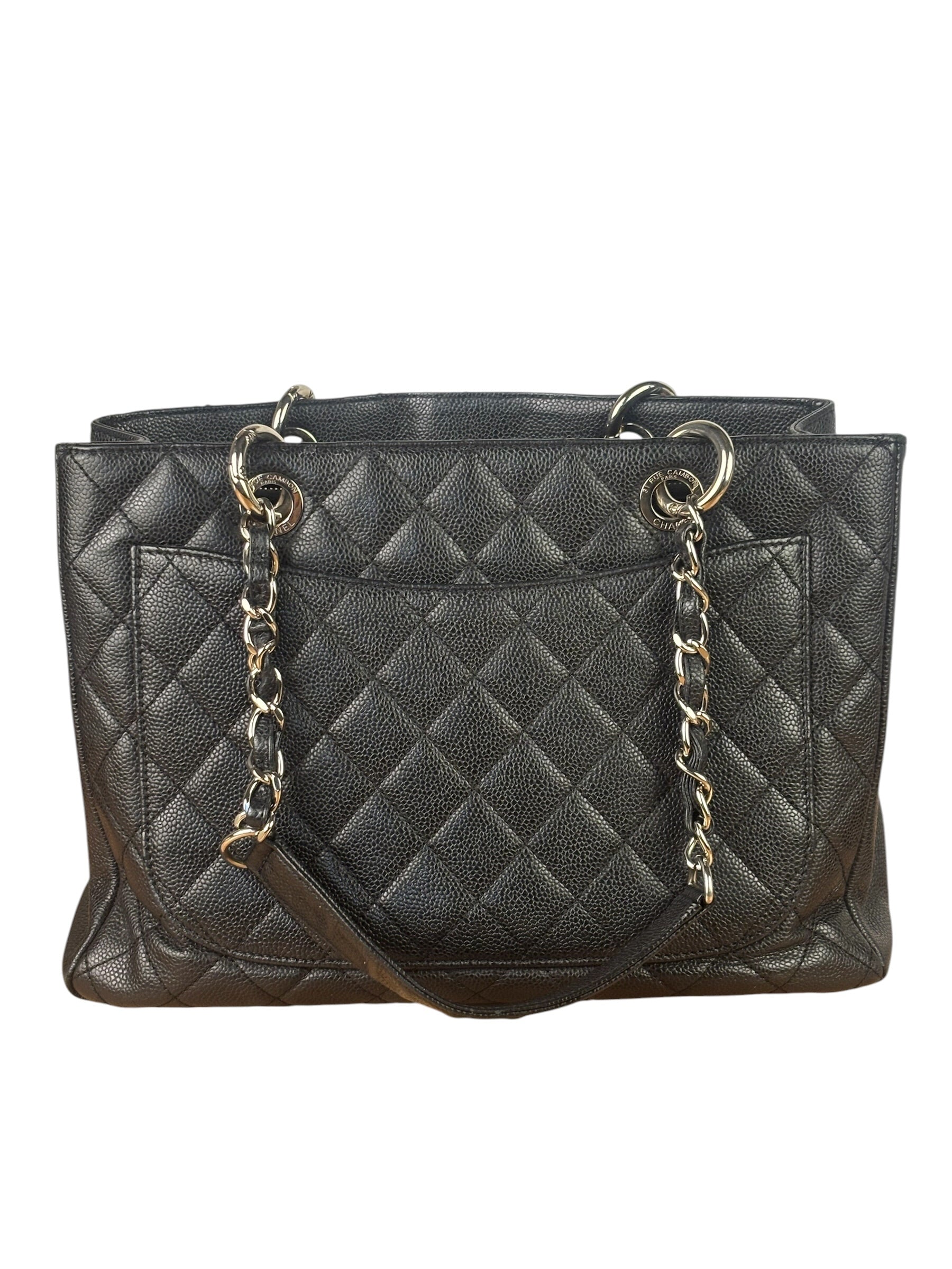 Chanel Black Caviar Quilted Large Shopping Tote 2012