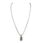 Christian Dior Silver-Tone Snake Chain Crystal-Pave Pendant Necklace