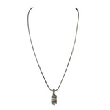 Christian Dior Silver-Tone Snake Chain Crystal-Pave Pendant Necklace