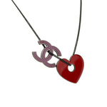 Chanel Vintage Heart CC Necklace