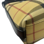 Burberry Black Leather Trim House Check Pochette
