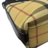 Burberry Black Leather Trim House Check Pochette
