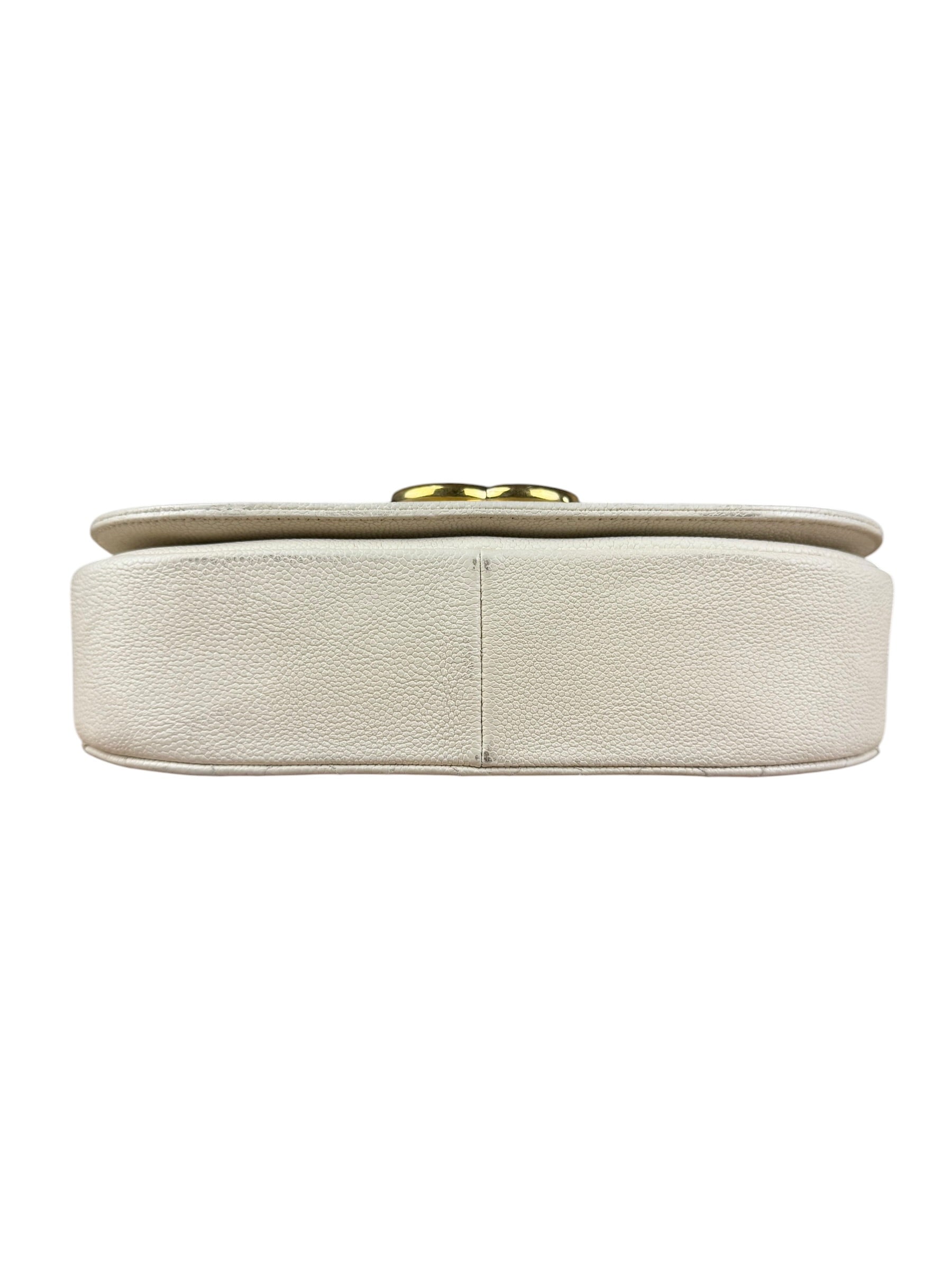 Chanel Ivory Caviar Quilted Coco Cuba Chain Top Handle Bag 2018