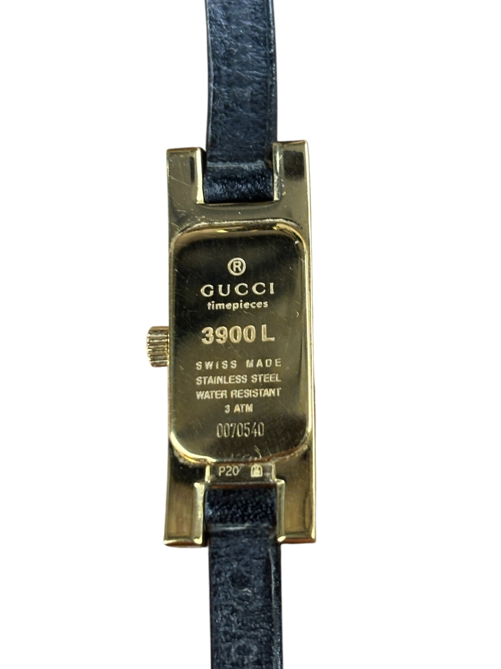 Gucci 3900L Black Dial Black Strap