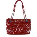 Chanel Patent Red Quilted S Shopper Tote 2013