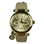 Vivienne Westwood White Leather Round Face Watch