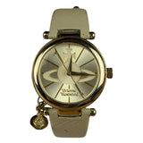 Vivienne Westwood White Leather Round Face Watch