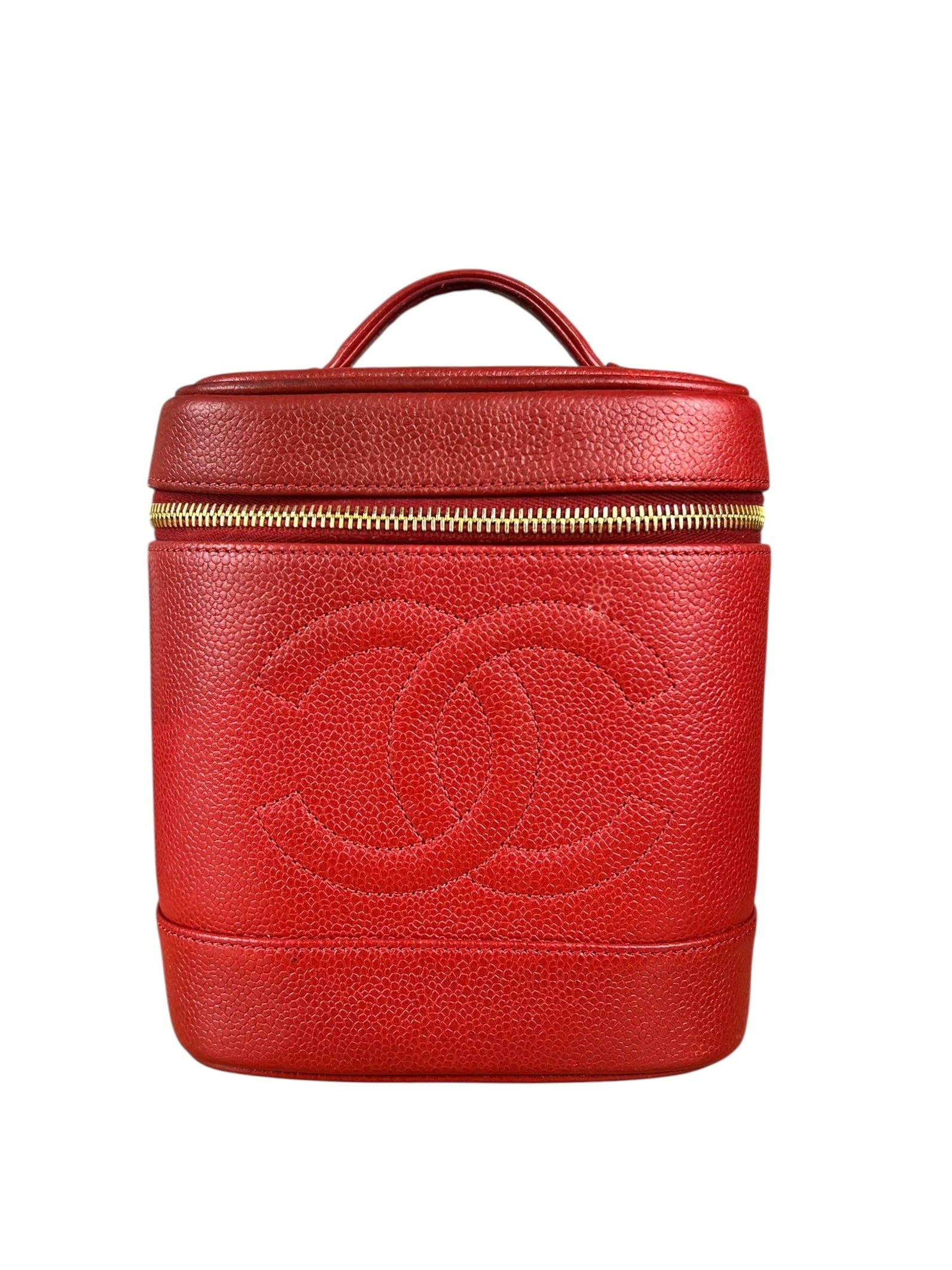 Chanel Red Caviar Vanity Cosmetic Case