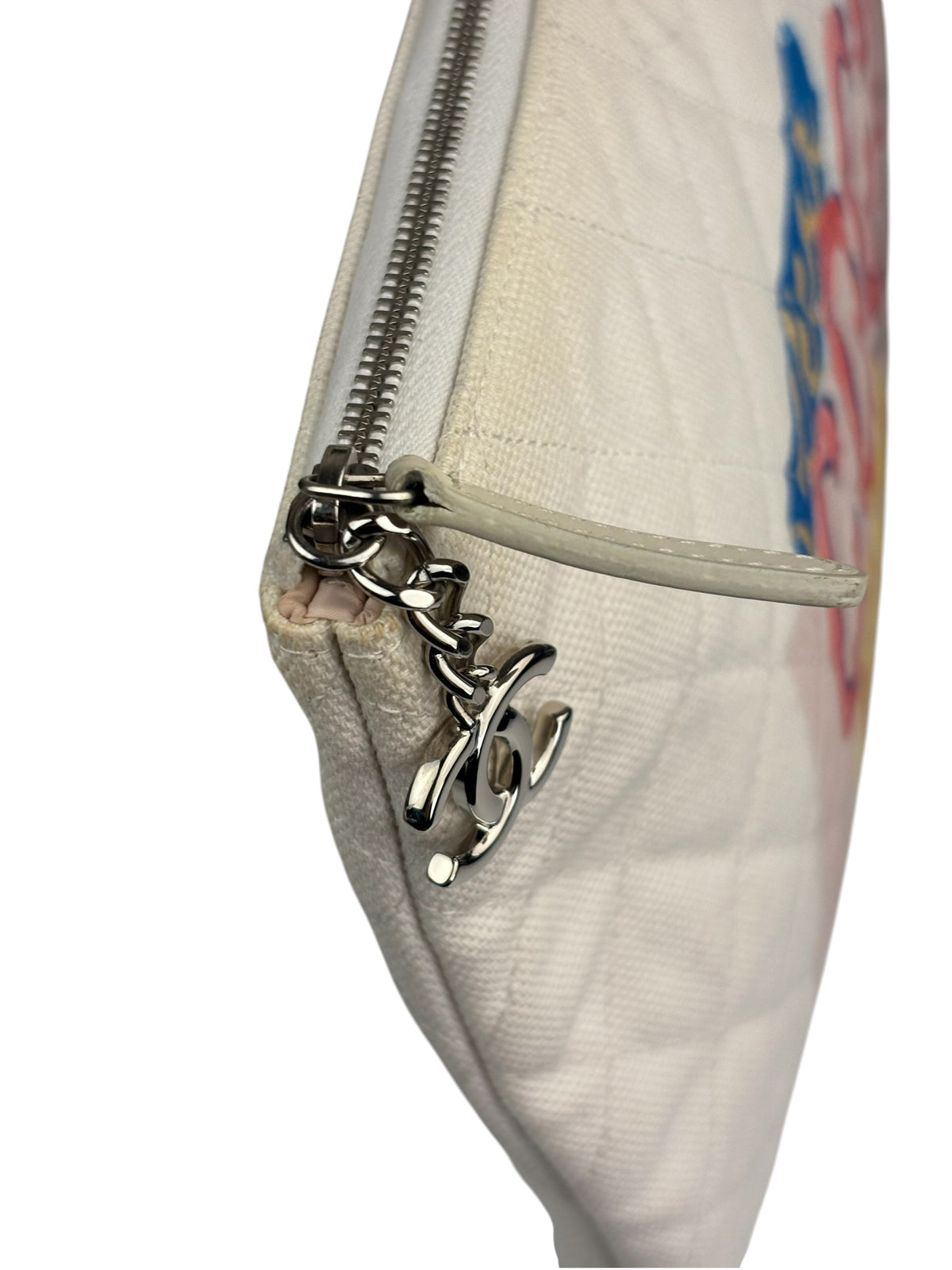 Chanel White Cloth Caviar Quilted Viva Coco Cuba Libre O-Case 2016