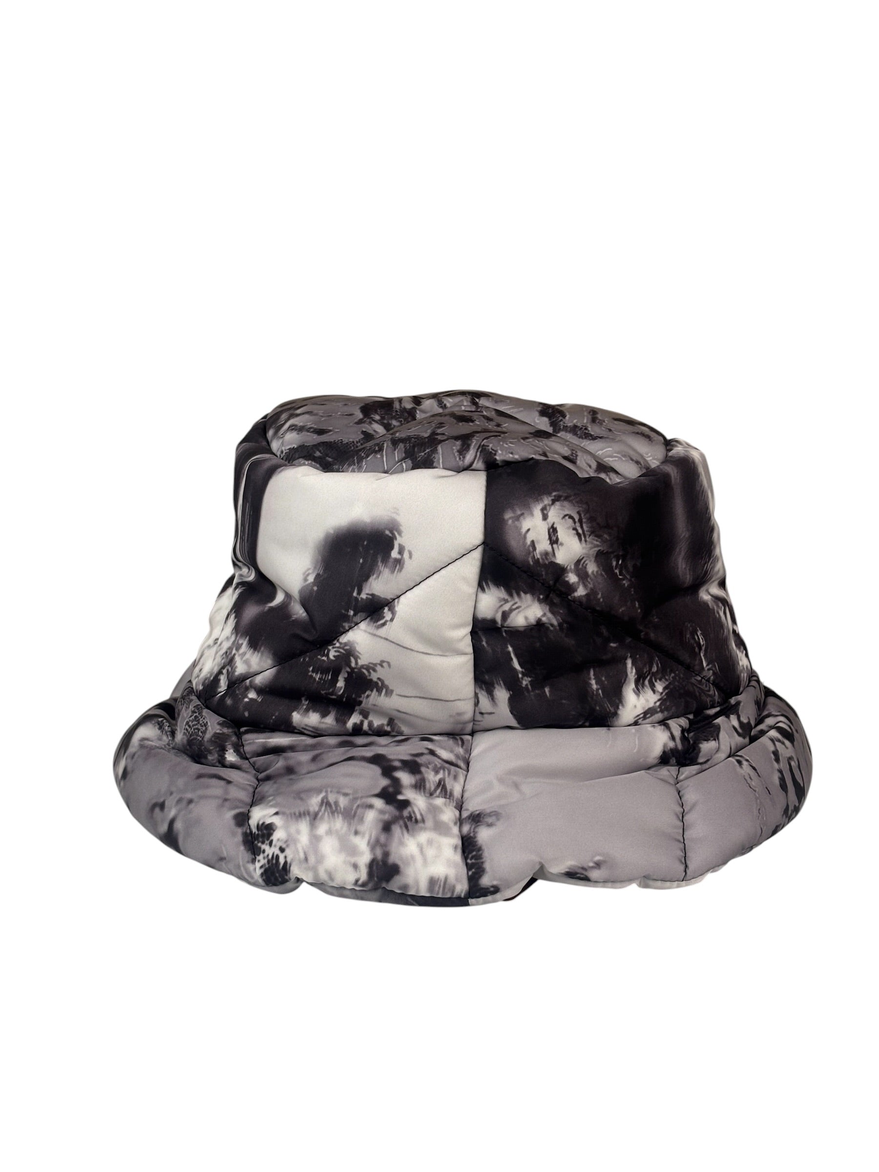 Prada Grey/Black Padded Re-Nylon Bucket Hat